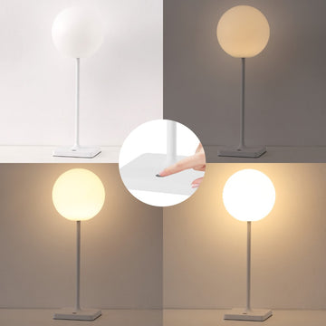 Allie 17.5" Modern Minimalist Indoor/Outdoor Metal Globe Rechargeable/Cordless Dimmable Integrated LED Table Lamp with Touch Sensor